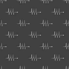 心节奏网络图标平设计无缝的灰色的模式