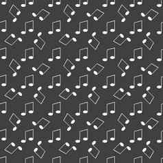 音乐元素笔记网络图标平设计无缝的灰色的模式