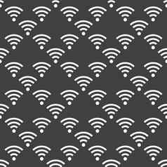 无线网络网络图标平设计无缝的灰色的模式
