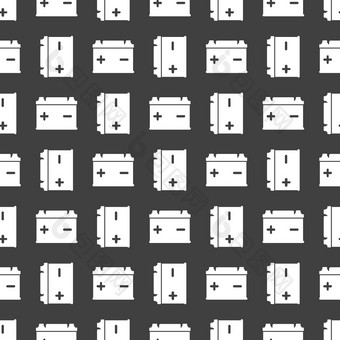 车电池网络图标平设计无缝的灰色的模式
