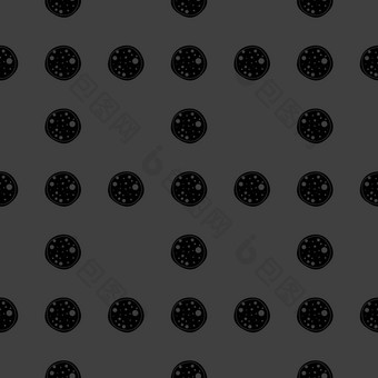 披萨网络图标平设计无缝的灰色的模式