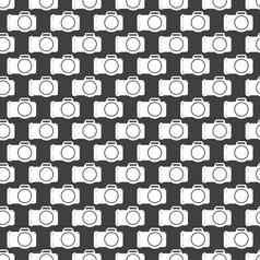 照片相机网络图标平设计无缝的灰色的模式