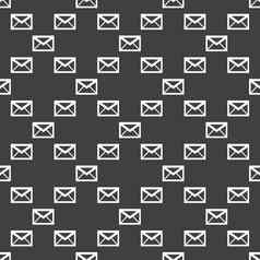 邮件信封网络图标平设计无缝的模式