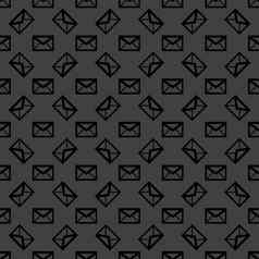 邮件信封网络图标平设计无缝的模式