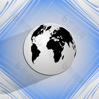 世界地图网络图标平几何摘要背景