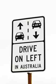 开车左澳大利亚交通标志