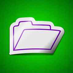 文档文件夹图标标志象征别致的彩色的黏糊糊的标签绿色背景