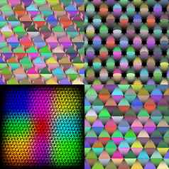 集摘要彩虹色彩斑斓的瓷砖马赛克绘画几何调色板模式背景