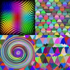集摘要彩虹色彩斑斓的瓷砖马赛克绘画几何调色板模式背景