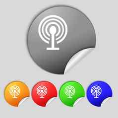 无线网络标志无线网络象征无线网络图标区集颜色按钮