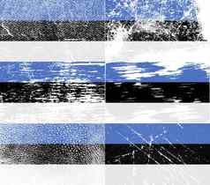 集旗帜爱沙尼亚纹理