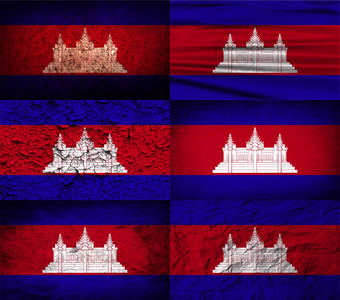 集旗帜柬埔寨纹理