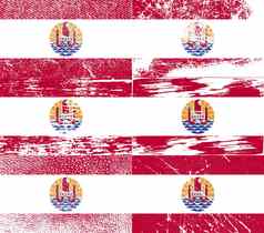 集旗帜法国波利尼西亚纹理