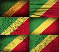 集旗帜刚果共和国纹理