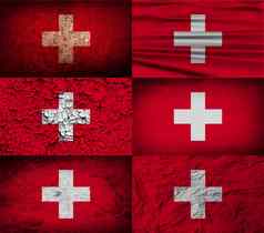 集旗帜瑞士纹理