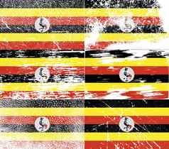 集旗帜乌干达纹理