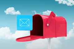 复合图像红色的电子邮件邮箱