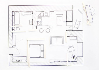 室内设计公寓前视图纸模型