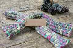 针织羊毛手套圣诞节现在冬天