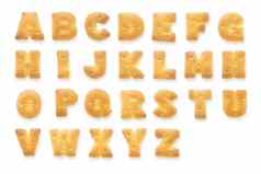 英语字母拼贴画孤立的饼干饼干信