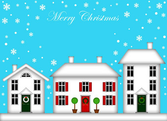 白雪覆盖的房子<strong>圣诞</strong>节装饰