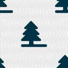 圣诞节树图标标志无缝的模式几何纹理向量