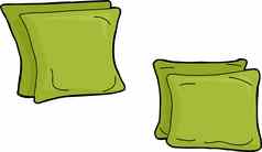 集绿色枕头垫子