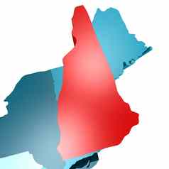 汉普郡地图蓝色的美国地图