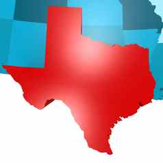 德州地图蓝色的美国地图