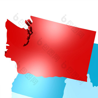 华盛顿地图蓝色的美国地图
