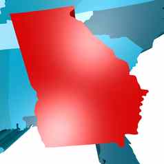 乔治亚州地图蓝色的美国地图