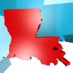 路易斯安那州地图蓝色的美国地图