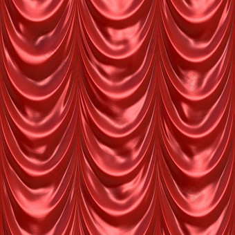 红色的窗帘布料