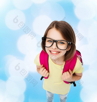 快乐微笑十几岁<strong>的</strong>女孩眼镜袋