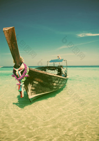 <strong>长尾船</strong>美丽的海滩泰国