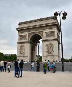 巴黎法国旅游访问弧凯旋门巴黎