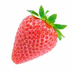 甜蜜的多汁的草莓孤立的白色背景夏天健康的食物概念