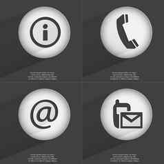 信息接收机邮件短信图标标志集按钮平设计向量
