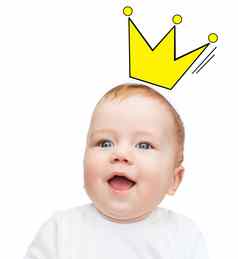 关闭快乐微笑婴儿皇冠涂鸦