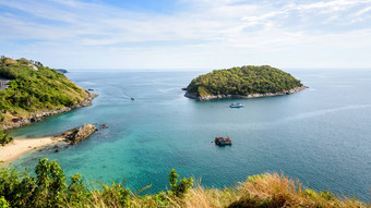 高角视图岛安达曼海