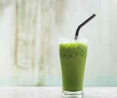 冰牛奶绿色茶著名的喝
