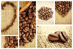 复合图像木铲咖啡豆子