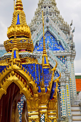 泰国亚洲曼谷雨寺庙马赛克