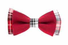 赶时髦的人弓领带红色的黑色的孤立的白色背景