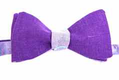 紫色的弓领带孤立的白色背景