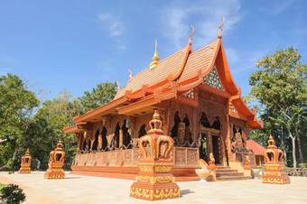 美丽的寺庙柚木木圣所泰国