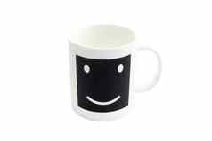 空微笑咖啡杯微笑咖啡杯子孤立的白色
