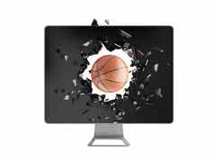篮球摧毁电脑屏幕