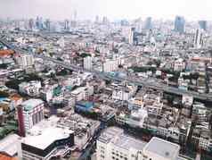 高角视图曼谷城市