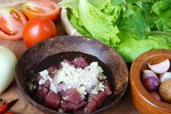 越南食物卢克紫胶牛肉